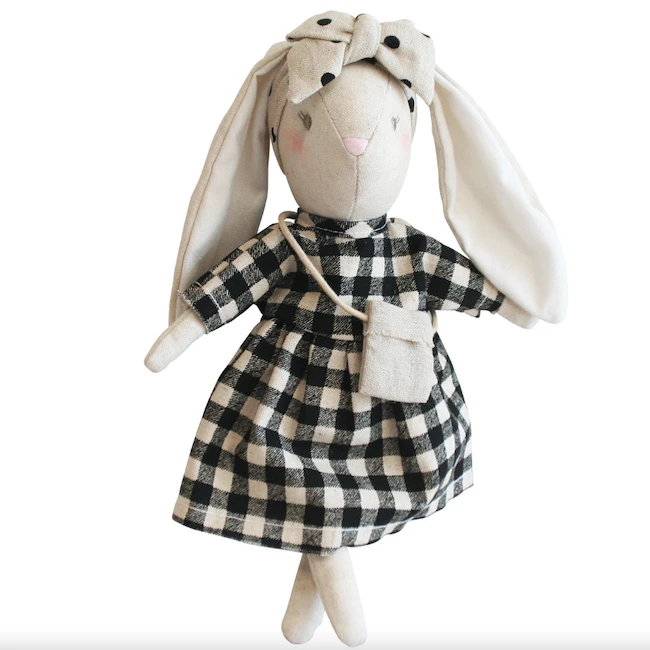 MINI SOFIA BUNNY - BLACK CHECK MINI SOFIA BUNNY - BLACK CHECK -Deals Baby Products Store alimrose mini sofia bunny black check