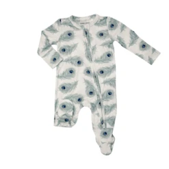 PEACOCK FEATHER 2 WAY ZIPPER FOOTIE