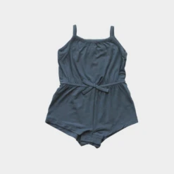BABY SUMMER ROMPER IN DUSTY BLUE