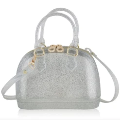 CATE JELLY BAG IN SILVER SPARKLE