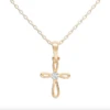 14K GOLD PLATED CHILDREN'S CROSS NECKLACE