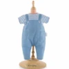 Corolle STRIPED T-SHIRT AND OVERALLS FOR 14" BABY DOLL