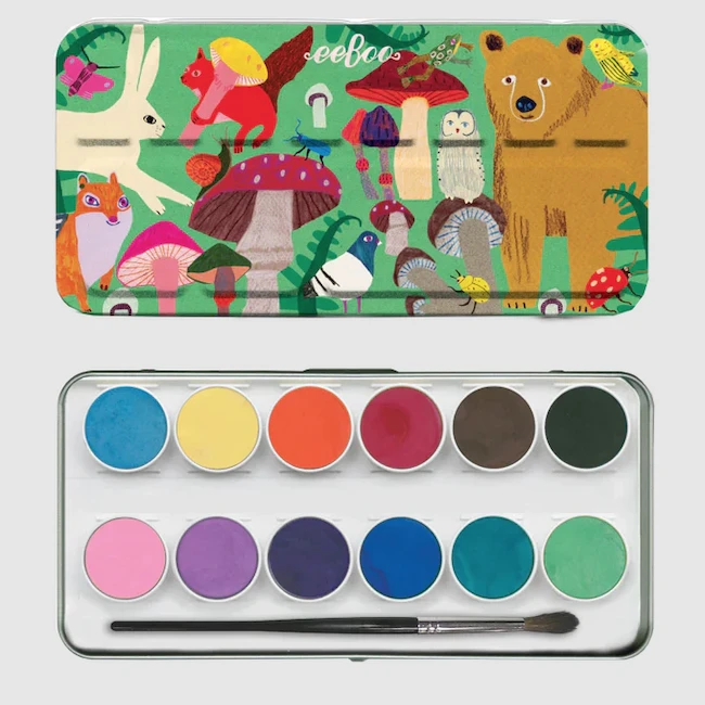 WOODLAND RAINBOW WATERCOLOR PAD Eeboo WOODLAND RAINBOW WATERCOLOR PAD -Deals Baby Products Store eeboo mushroom 12 watercolor tin
