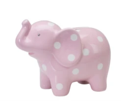 CERAMIC PINK ELEPHANT BANK