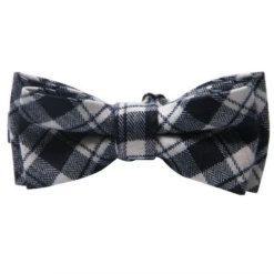 BLACK/ WHITE CHECK BOW TIE