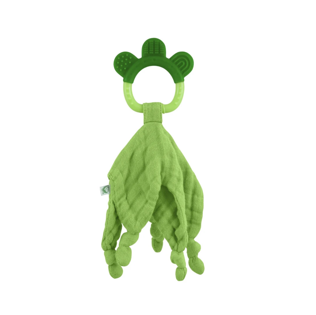 MUSLIN BLANKIE TEETHER MADE FROM ORGANIC COTTON- GREEN Green Sprouts MUSLIN BLANKIE TEETHER MADE FROM ORGANIC COTTON- GREEN -Deals Baby Products Store green sprouts muslin blankie teether made from org