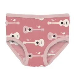 GUITAR BIRDS PRINT GIRL'S UNDERWEAR