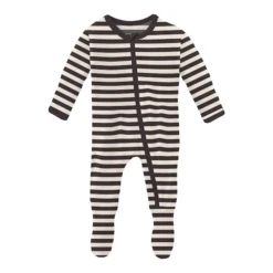 PRINT FOOTIE WITH ZIPPER IN JAILHOUSE ROCK STRIPE