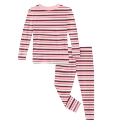 PRINT SWADDLING BLANKET IN ANNIVERSARY BOBSLED STRIPE -Deals Baby Products Store kickee pants print long sleeve pajama set in anniv