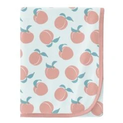 PRINT SWADDLING BLANKET IN FRESH AIR PEACHES