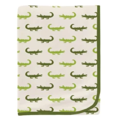 PRINT SWADDLING BLANKET IN NATURAL CROCODILE