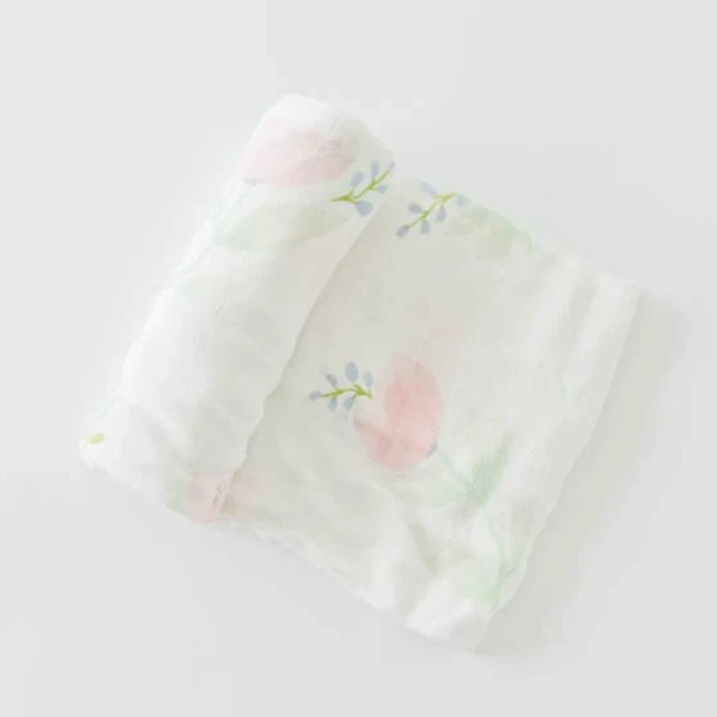 DELUXE MUSLIN SINGLE SWADDLE BLANKET - PINK PEONY Little Unicorn DELUXE MUSLIN SINGLE SWADDLE BLANKET - PINK PEONY -Deals Baby Products Store little unicorn deluxe muslin single swaddle blanke