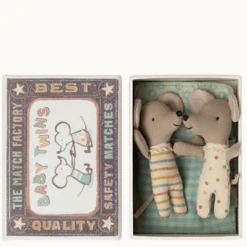 Maileg TWINS, BABY MICE IN MATCHBOX