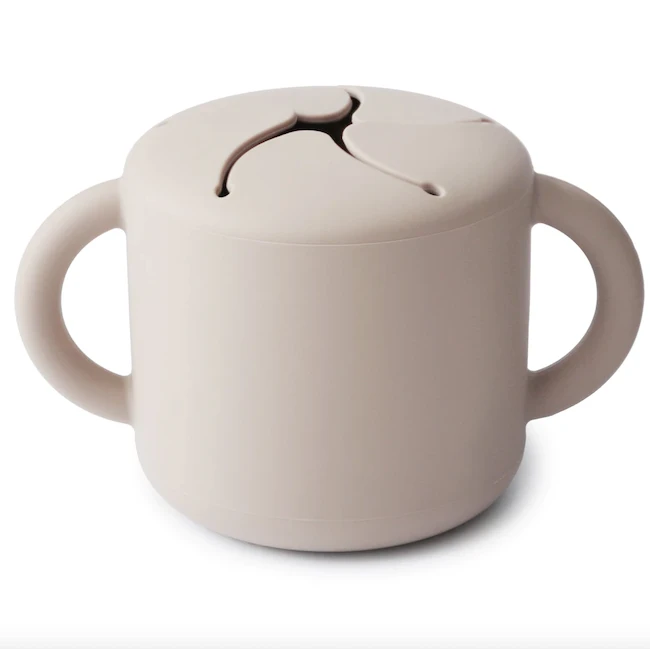 SILICONE SNACK CUP-IVORY Mushie SILICONE SNACK CUP-IVORY -Deals Baby Products Store mushie silicone snack cup ivory