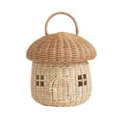 RATTAN MUSHROOM BASKET IN NATURAL