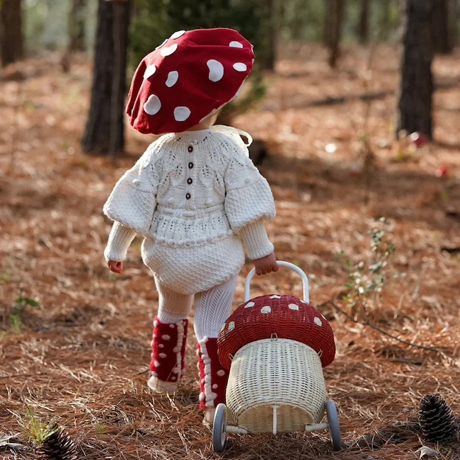 RATTAN MUSHROOM LUGGY- RED RATTAN MUSHROOM LUGGY- RED -Deals Baby Products Store olli ella rattan mushroom luggy red 1