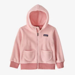Patagonia BABY SYNCHILLA FLEECE CARDIGAN IN SEAFAN PINK