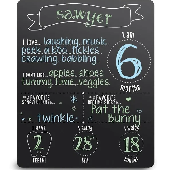 ALL ABOUT BABY CHALKBOARD Pearhead ALL ABOUT BABY CHALKBOARD -Deals Baby Products Store pearhead all about baby chalkboard