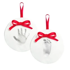 Pearhead BABYPRINTS HOLIDAY HANGING KEEPSAKE ORNAMENTS SET OF TWO