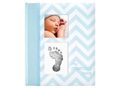 PEARHEAD BLUE CHEVRON BABY BOOK PEARHEAD BLUE CHEVRON BABY BOOK -Deals Baby Products Store pearhead pearhead blue chevron baby book