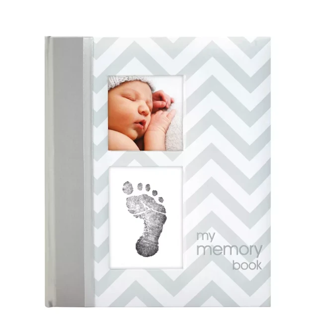 PEARHEAD GREY CHEVRON BABY BOOK PEARHEAD GREY CHEVRON BABY BOOK -Deals Baby Products Store pearhead pearhead grey chevron baby book