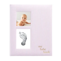 Pearhead PINK SEERSUCKER BABY BOOK