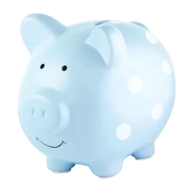 POLKA DOT PIGGY BANK IN BLUE Pearhead POLKA DOT PIGGY BANK IN BLUE -Deals Baby Products Store pearhead polka dot piggy bank in blue