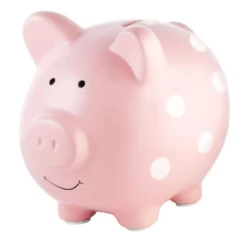 Pearhead POLKA DOT PIGGY BANK IN PINK