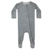 BAMBOO ZIP FOOTIE IN GRID -Deals Baby Products Store quincy mae bamboo zip footie in grid