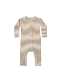 RIBBED BABY JUMPSUIT | LATTE STRIPE
