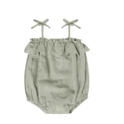 RUFFLE ROMPER - GRAPEVINE EMBROIDERY