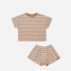 SUMMER WAFFLE SET IN CAMEL STRIPE