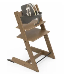 Stokke TRIPP TRAPP BUNDLE HIGH CHAIR IN OAK BROWN
