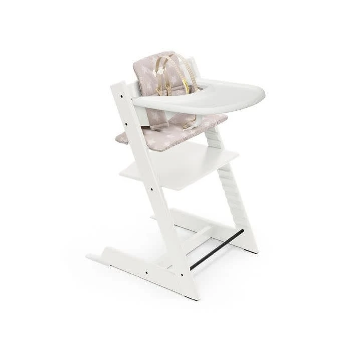 TRIPP TRAPP HIGH CHAIR COMPLETE WHITE WITH SILVER STARS CUSHION AND TRAY Stokke TRIPP TRAPP HIGH CHAIR COMPLETE WHITE WITH SILVER STARS CUSHION AND TRAY -Deals Baby Products Store stokke tripp trapp high chair complete white with
