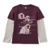 SNOW MONKEY LAYERED GRAPHIC TEE -Deals Baby Products Store tea snow monkey layered graphic tee