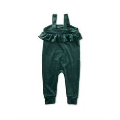 VELOUR RUFFLE BABY ROMPER IN JUNGLE