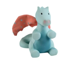 Tikiri SUNRISE DRAGON ORGANIC RUBBER RATTLE TOY WITH CRINKLE WINGS