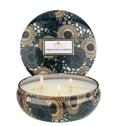 Voluspa FRENCH CADE AND LAVENDER 3 WICK CANDLE TIN